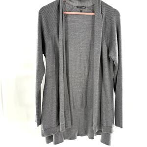 Eileen Fisher Long Line Cardigan Sweater XL Gray Merino Wool Capsule Minimalist
